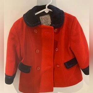 Vintage wool children’s coat with matching hat
